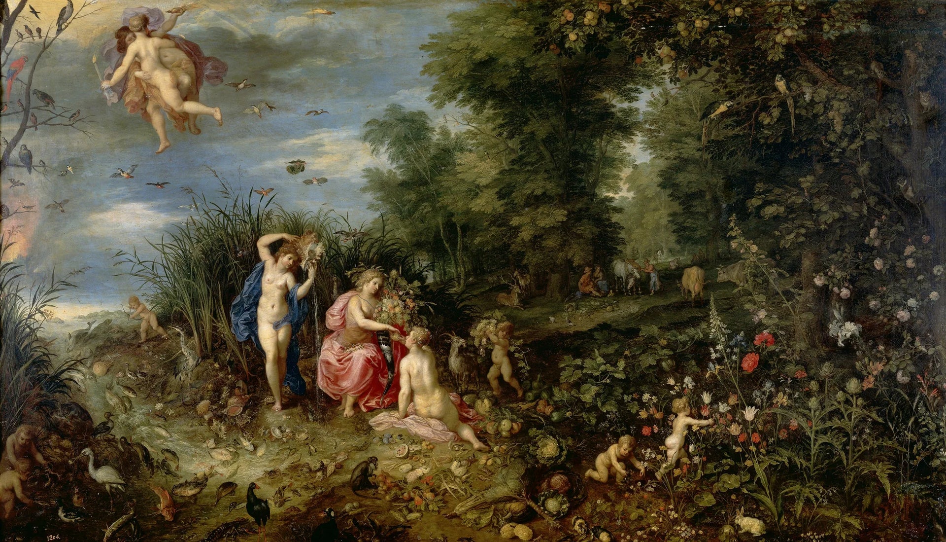 L'abondance et les quatre éléments - Jan Brueghel l'Ancien image 1 tableau peint à l’huile sur toile