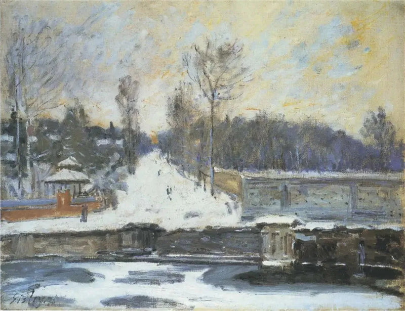 L'Abreuvoir de Marly, en hiver - Alfred Sisley