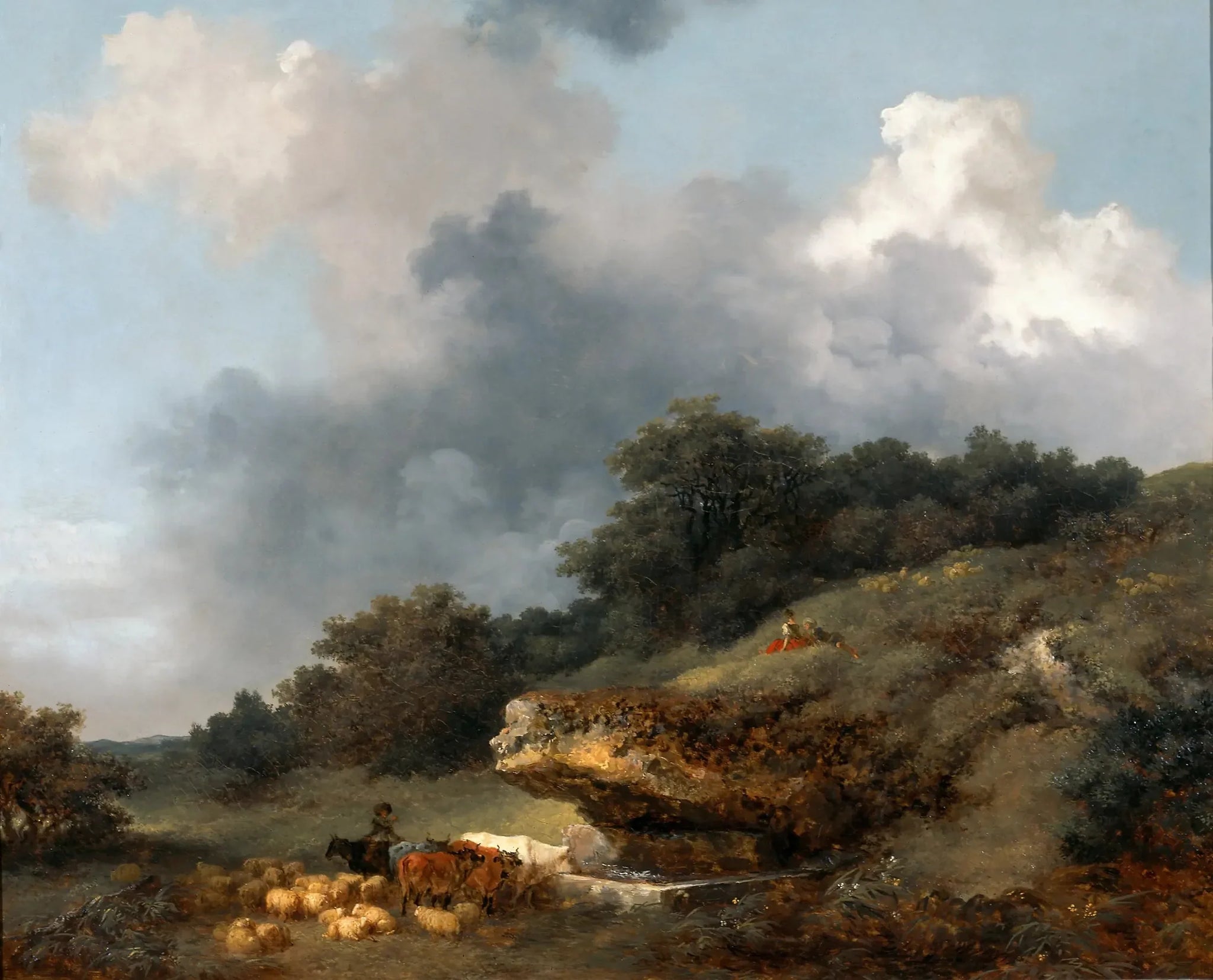 L'Abreuvoir - Jean-Honoré Fragonard image 1 reproduction artisanale de tableau
