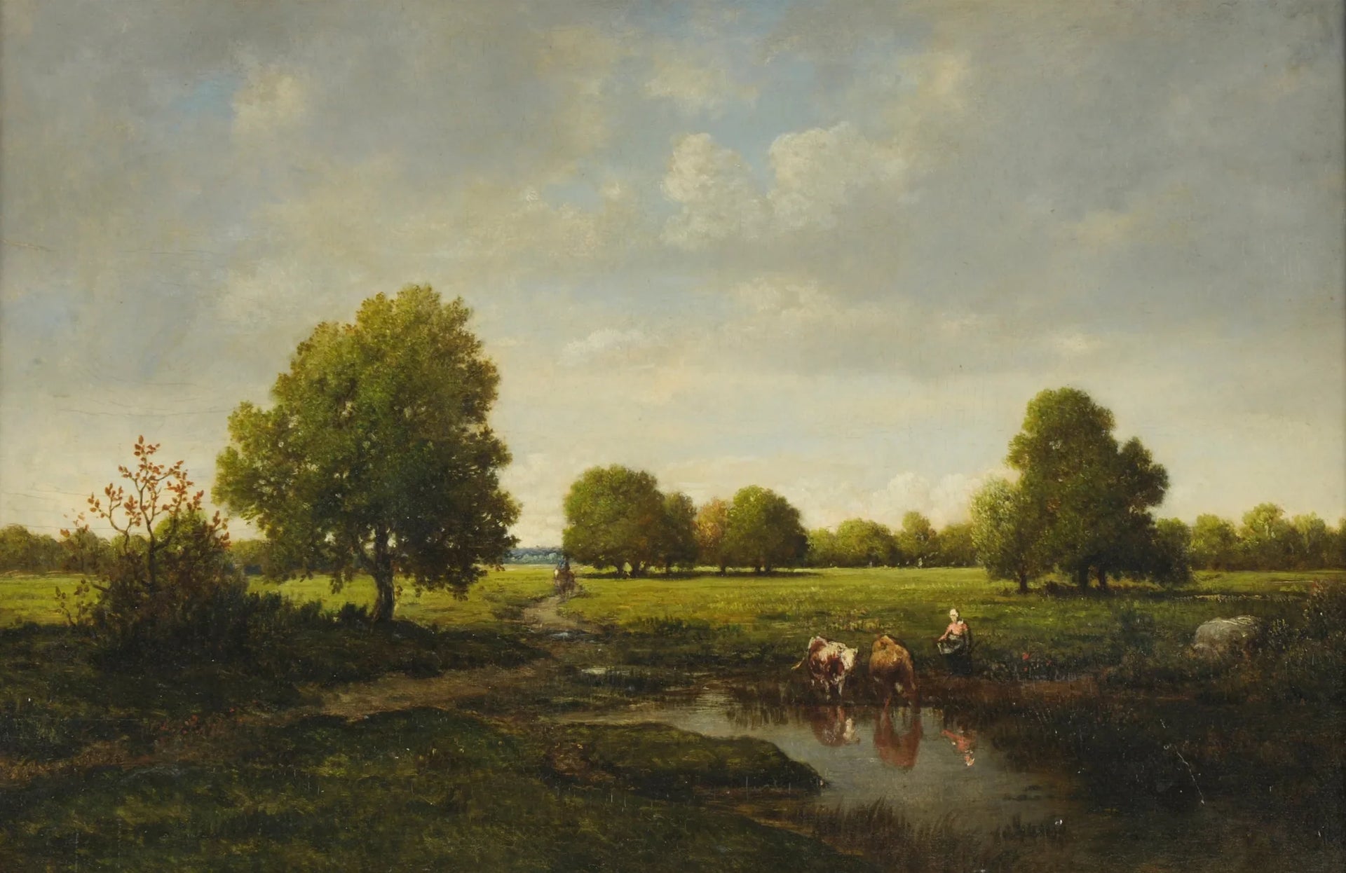 L'Abreuvoir - Théodore Rousseau image 1 reproduction artisanale de tableau