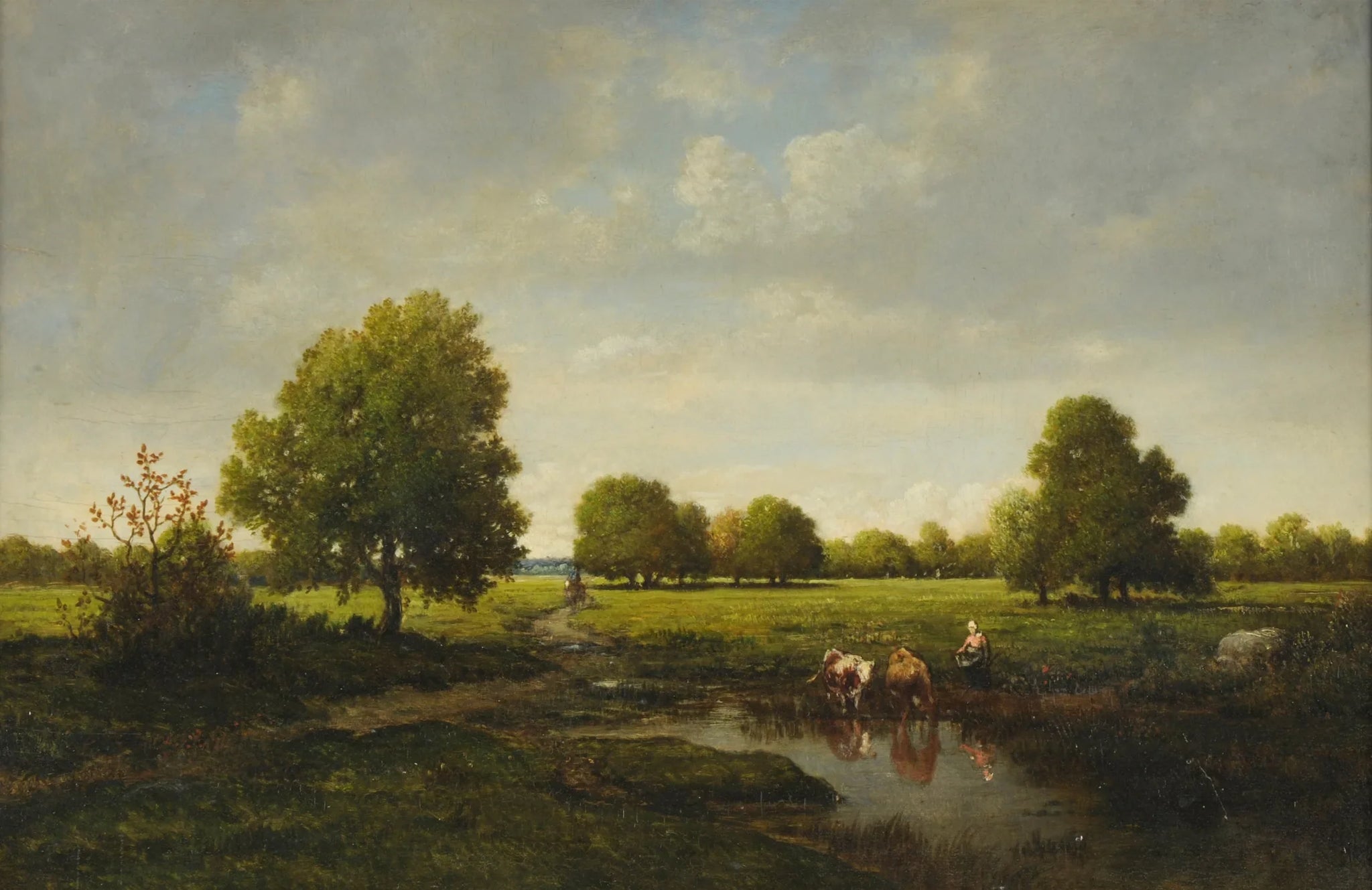 L'Abreuvoir - Théodore Rousseau image 1 reproduction artisanale de tableau
