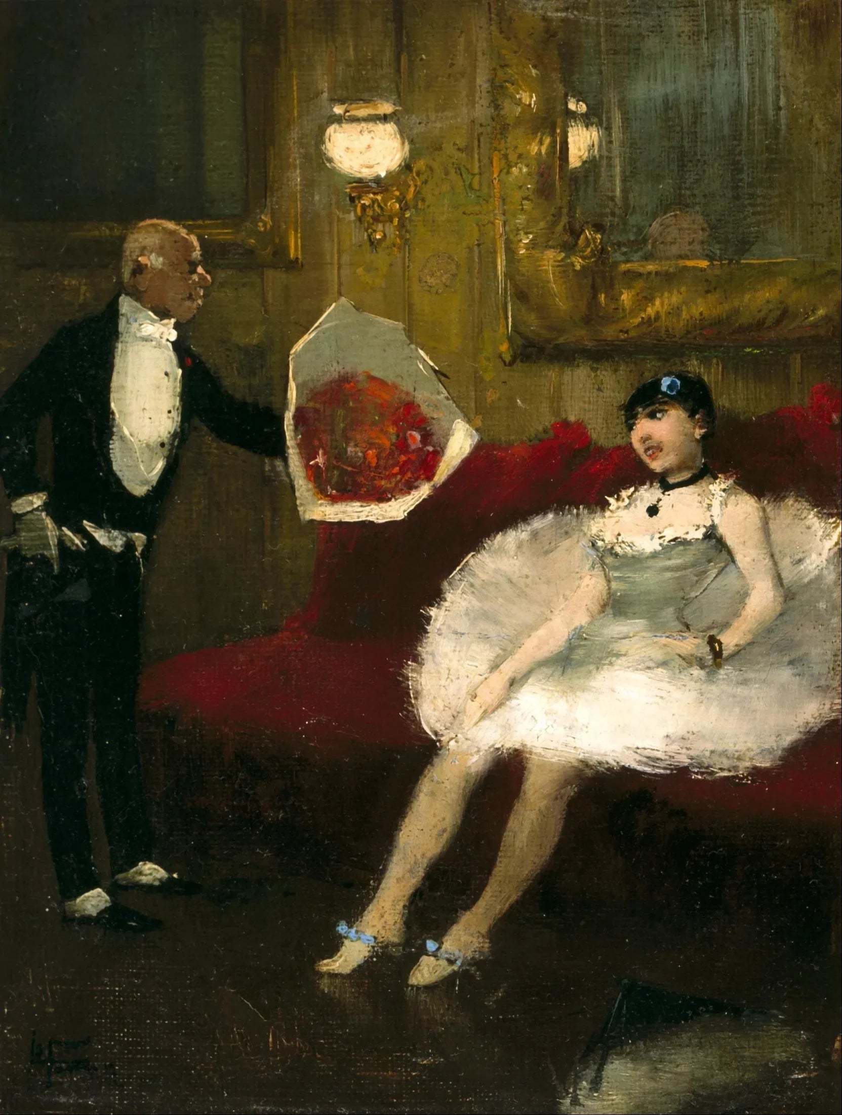 L'admirateur - Jean-Louis Forain image 1 copie peinte à la main à l’huile