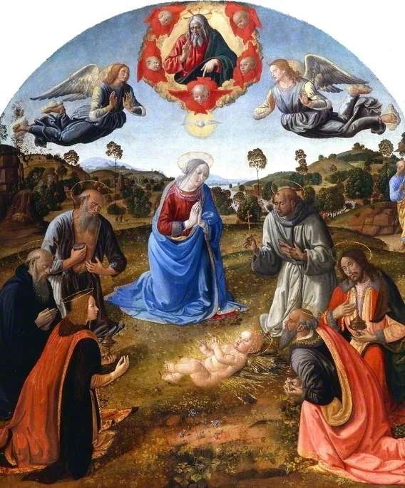 L'Adoration de l'Enfant Jésus - Cosimo Rosselli image 1 reproduction artisanale de tableau
