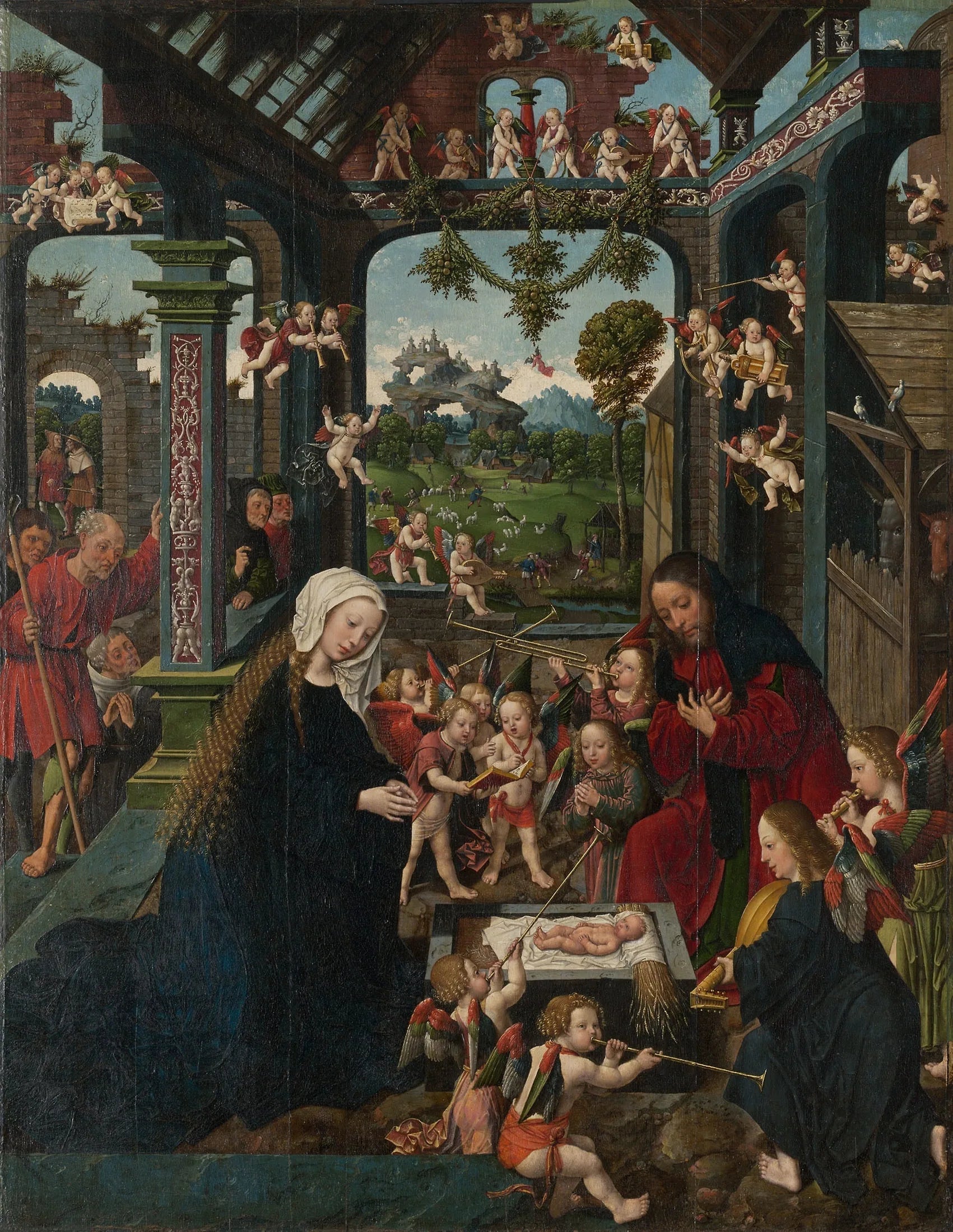 L'Adoration de l'Enfant Jésus - Jacob Cornelisz van Oostsanen image 1 reproduction réalisée par Alpha Reproduction