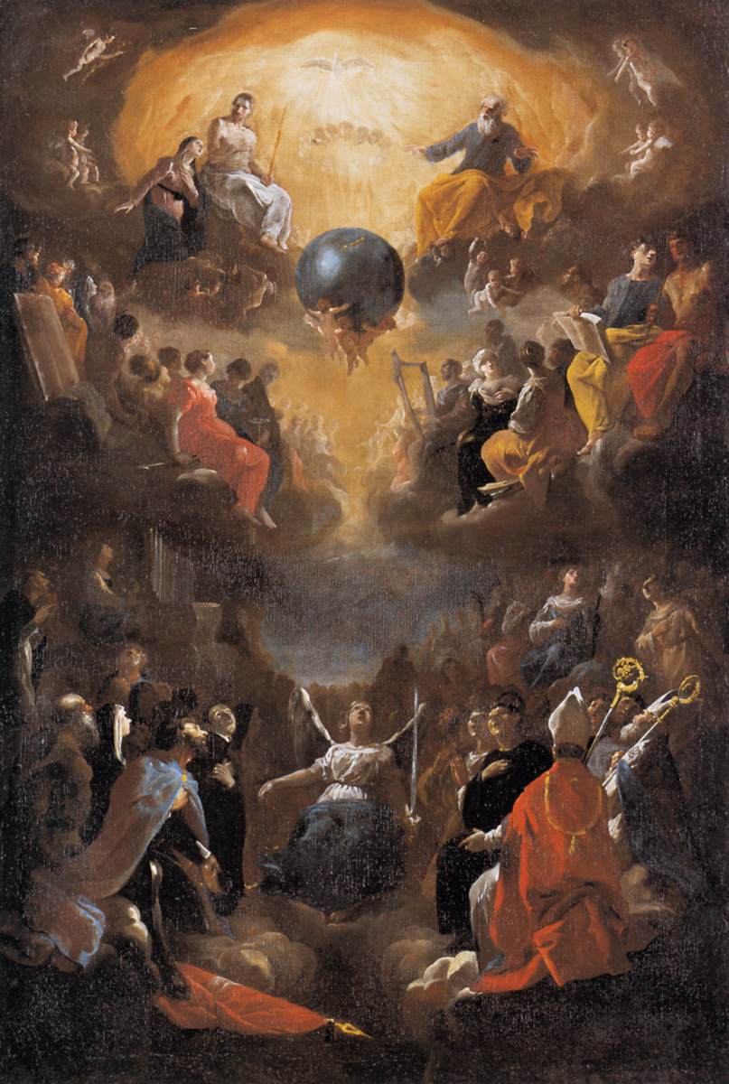 L'Adoration de la Sainte Trinité - Johann Heinrich Schönfeld image 1 tableau peint à l’huile sur toile