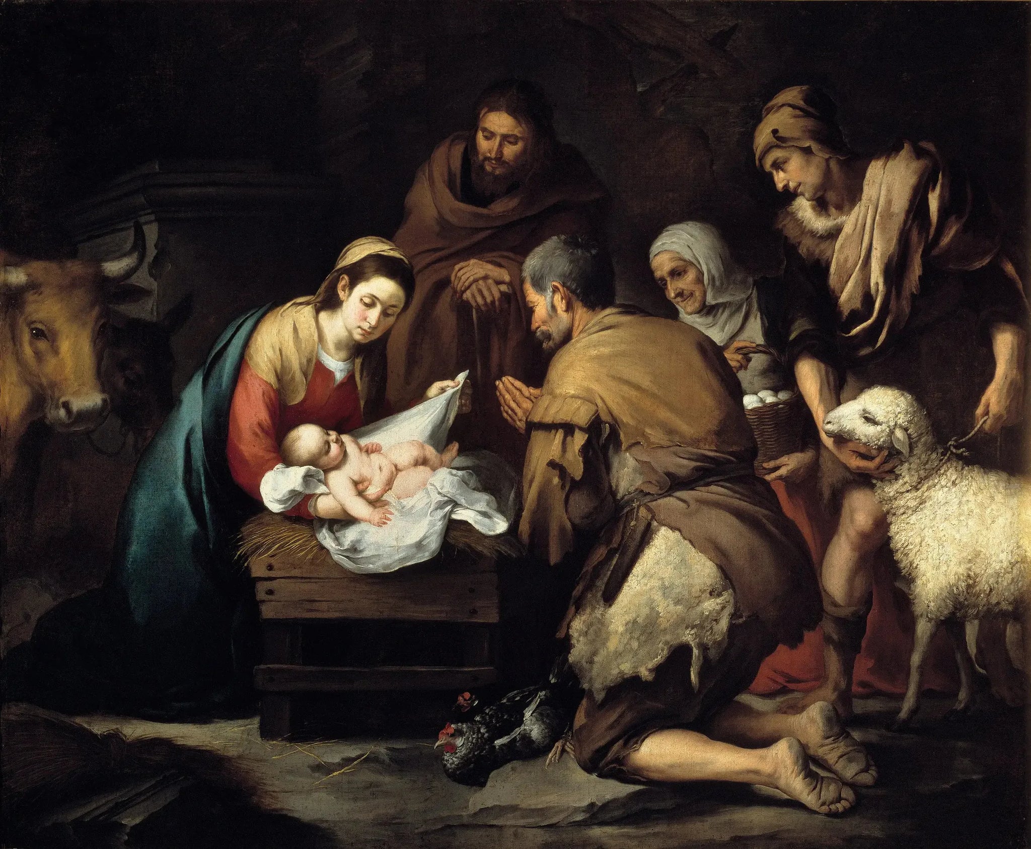 L'Adoration des bergers - Bartolomé Esteban Murillo image 1 tableau peint à l’huile sur toile