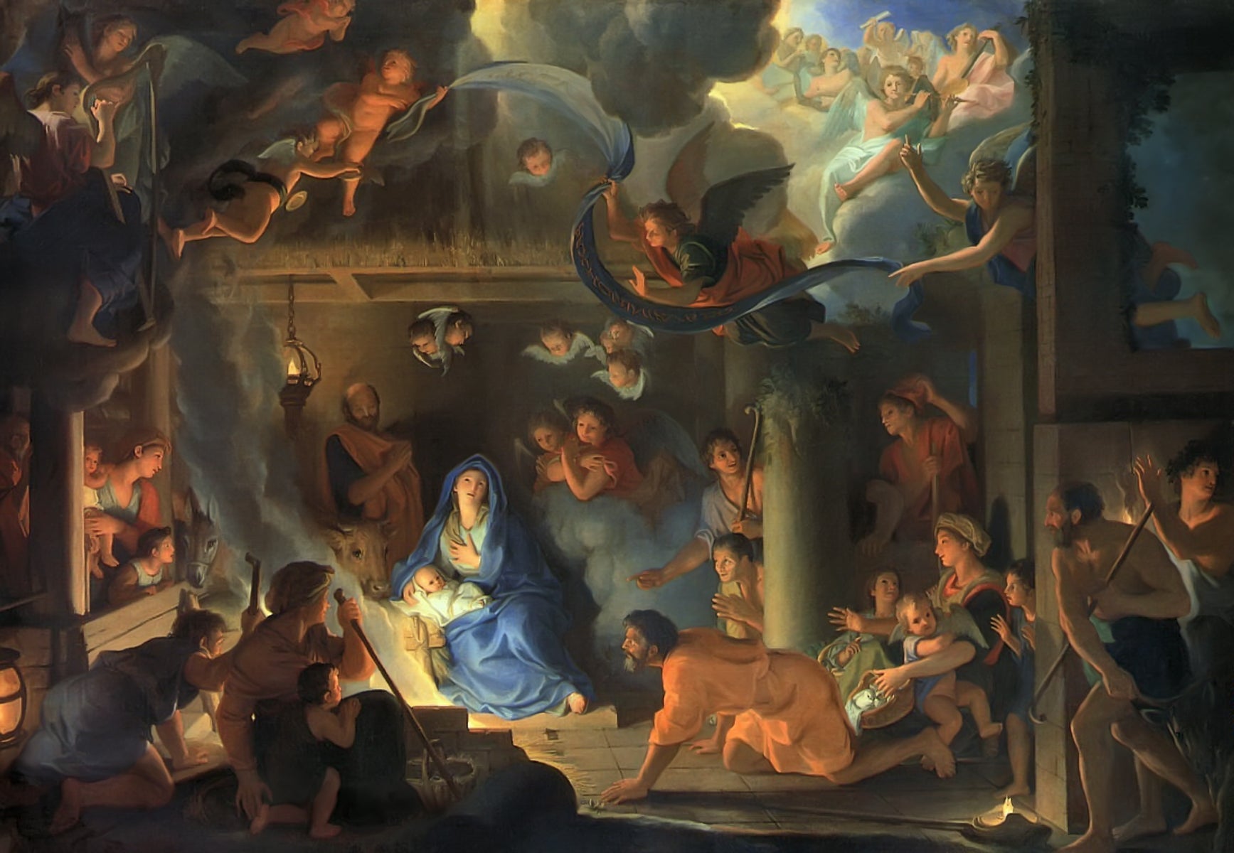L'Adoration des bergers - Charles Le Brun image 1 reproduction artisanale de tableau