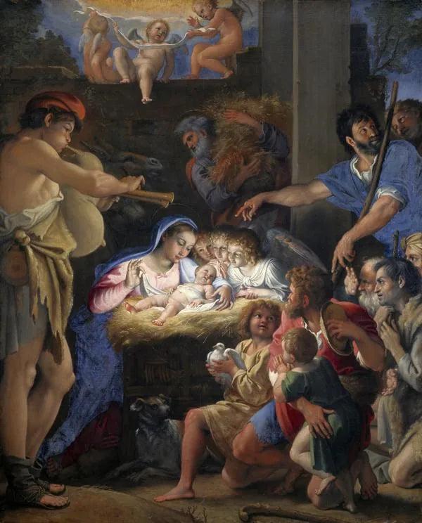 L'Adoration des bergers - Domenichino image 1 reproduction artisanale de tableau