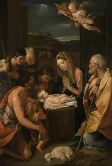 L'Adoration des bergers - Guido Reni image 1 reproduction artisanale de tableau