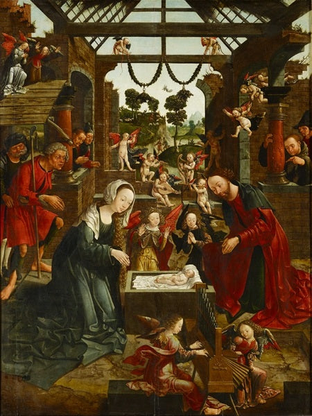 L'Adoration des bergers - Jacob Cornelisz van Oostsanen image 1 reproduction artisanale de tableau