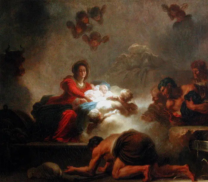 L'Adoration des bergers - Jean-Honoré Fragonard image 1 tableau peint à l’huile sur toile