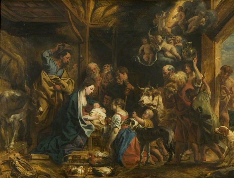 L'adoration des bergers (Luc 2:8-20) - Jacob Jordaens