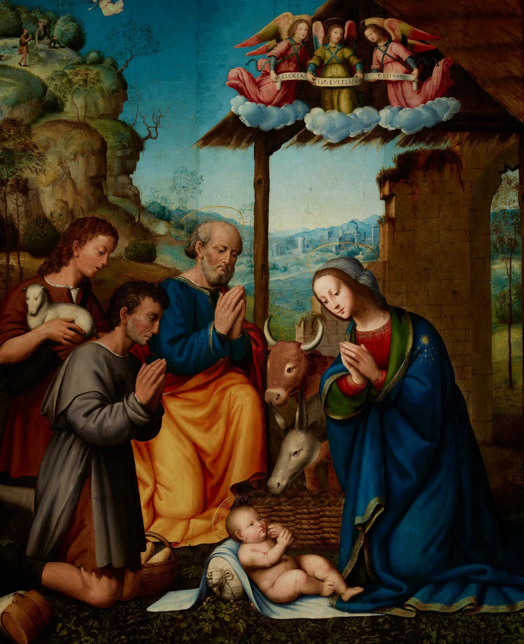 L’Adoration des bergers - Tommaso Lunetti image 1 tableau peint à l’huile sur toile