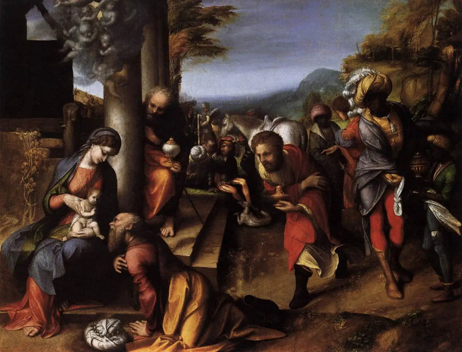 L'Adoration des Mages - Antonio da Correggio image 1 reproduction artisanale de tableau