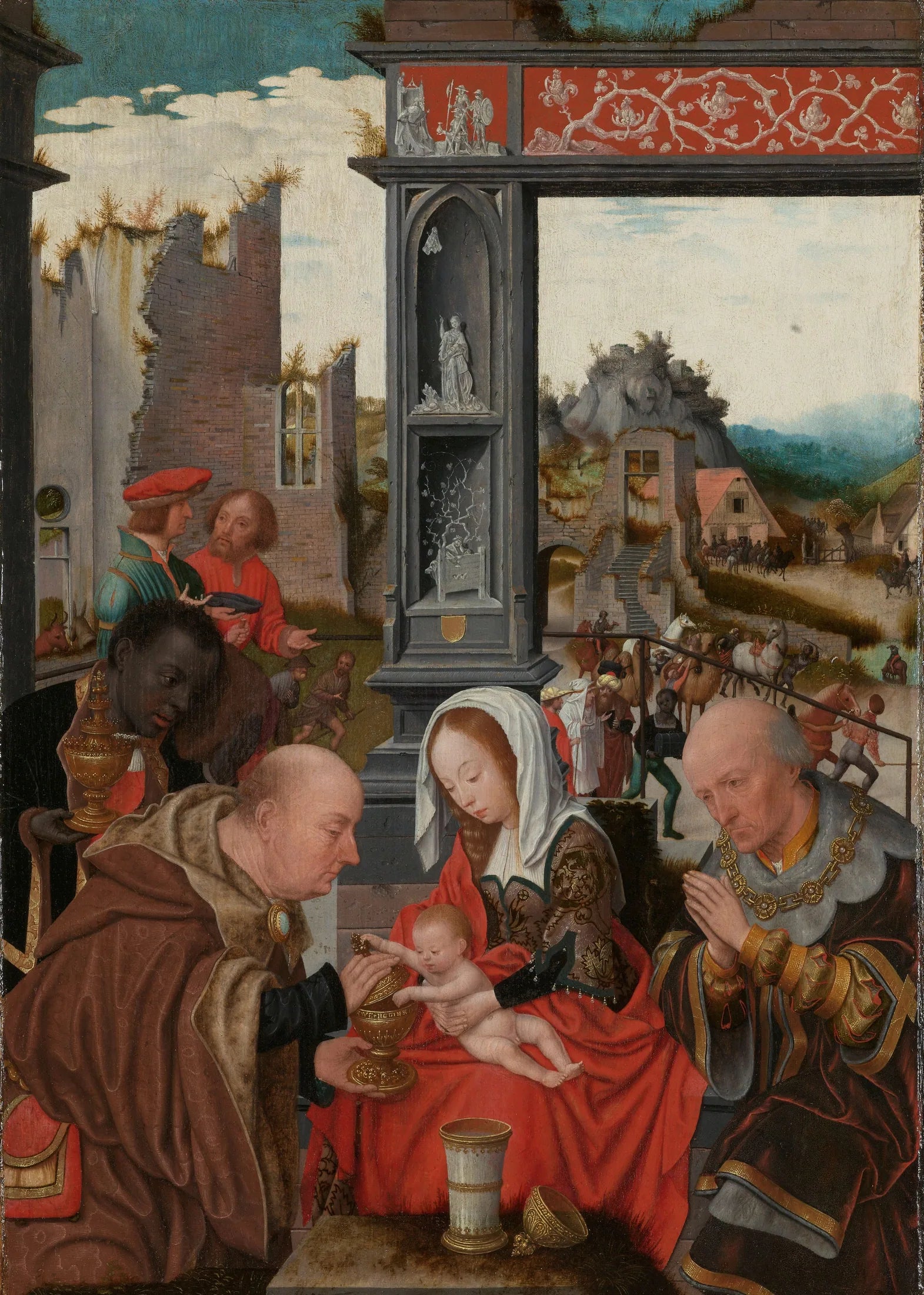 L'Adoration des Mages - Jan Mostaert image 1 tableau peint à l’huile sur toile