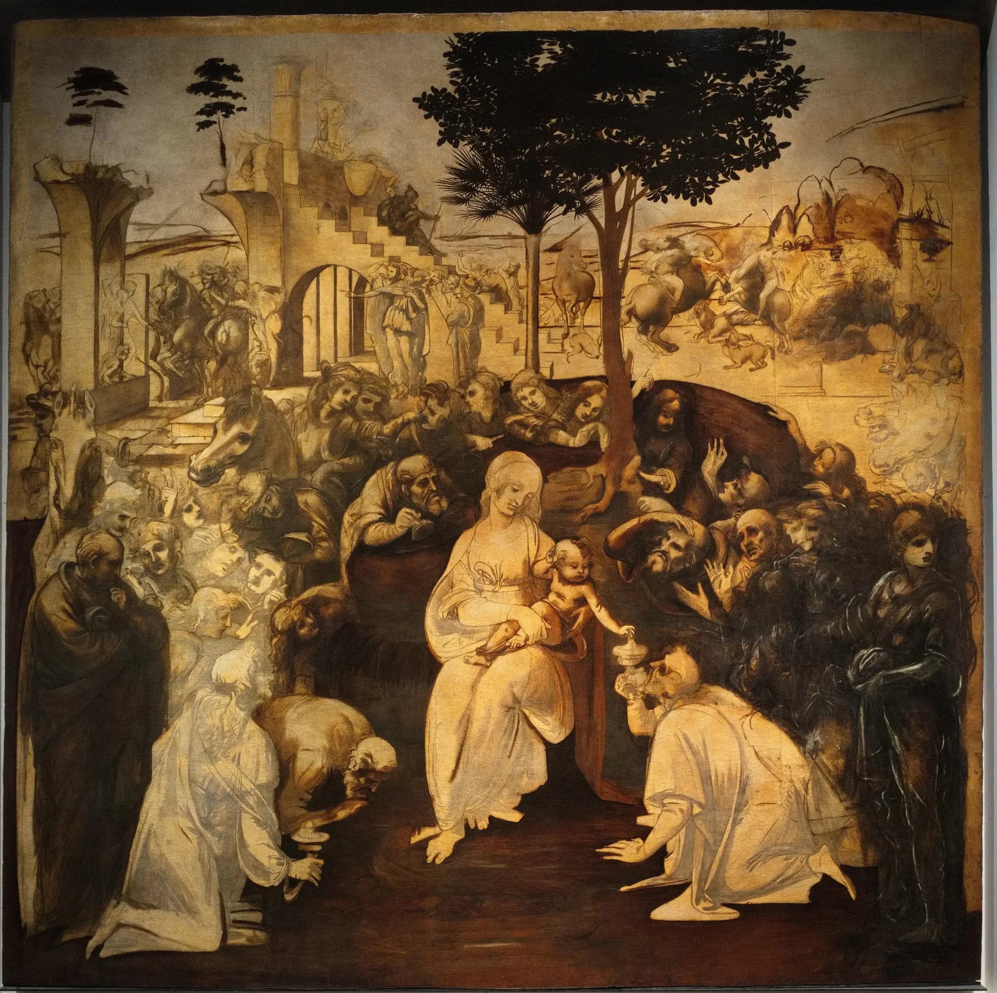 L'Adoration des mages - Léonard de Vinci image 1 reproduction artisanale de tableau