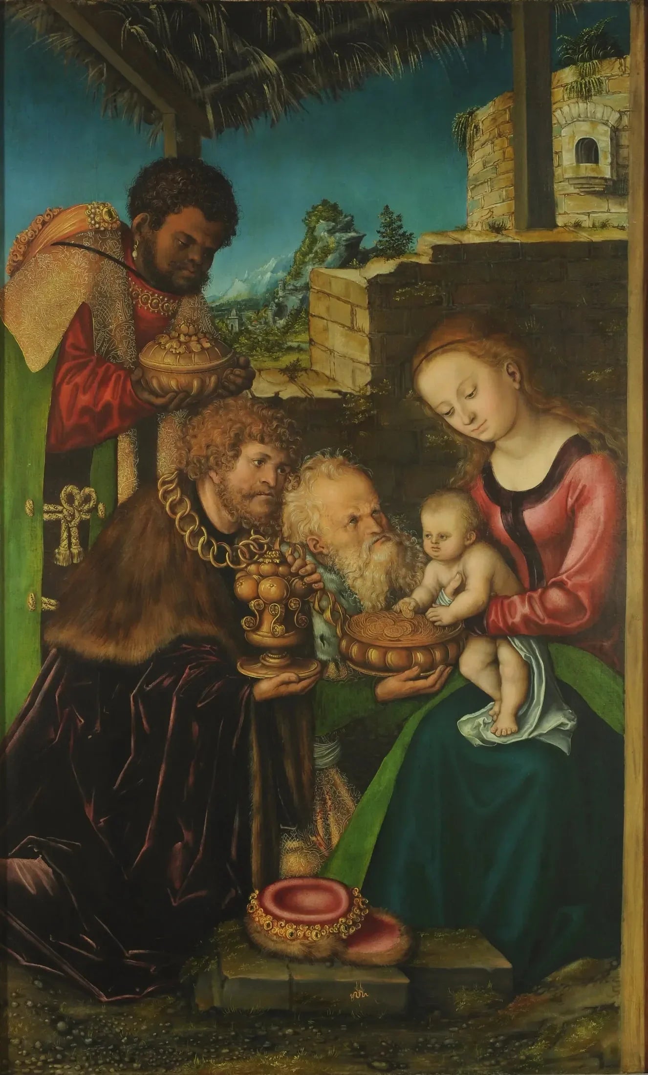 L'adoration des mages - Lucas Cranach the Elder image 1 copie peinte à la main à l’huile