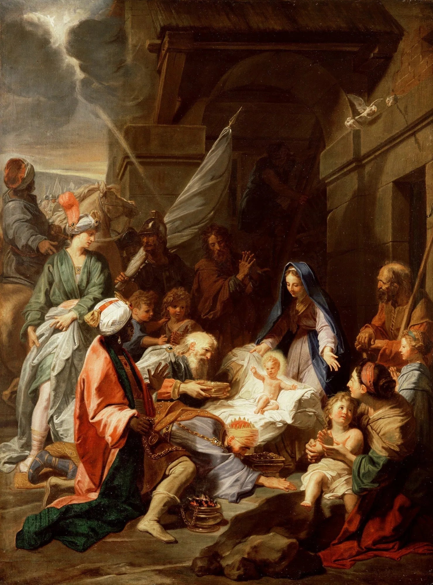 L'Adoration des Rois mages - Jean-Baptiste Jouvenet image 1 copie peinte à la main à l’huile