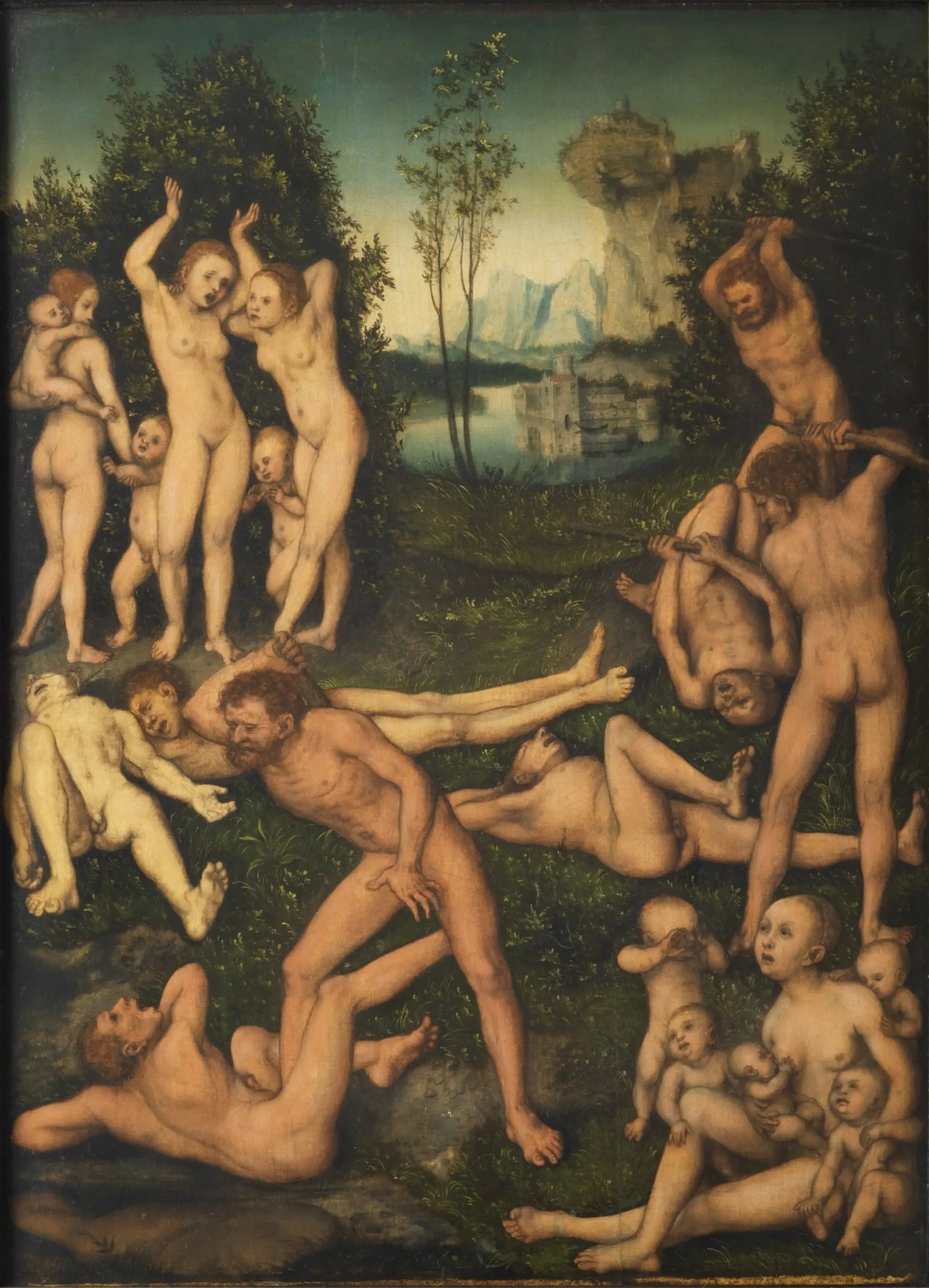L'Âge d'argent, dit autrefois Les effets de la jalousie - Lucas Cranach the Elder image 1 reproduction artisanale de tableau
