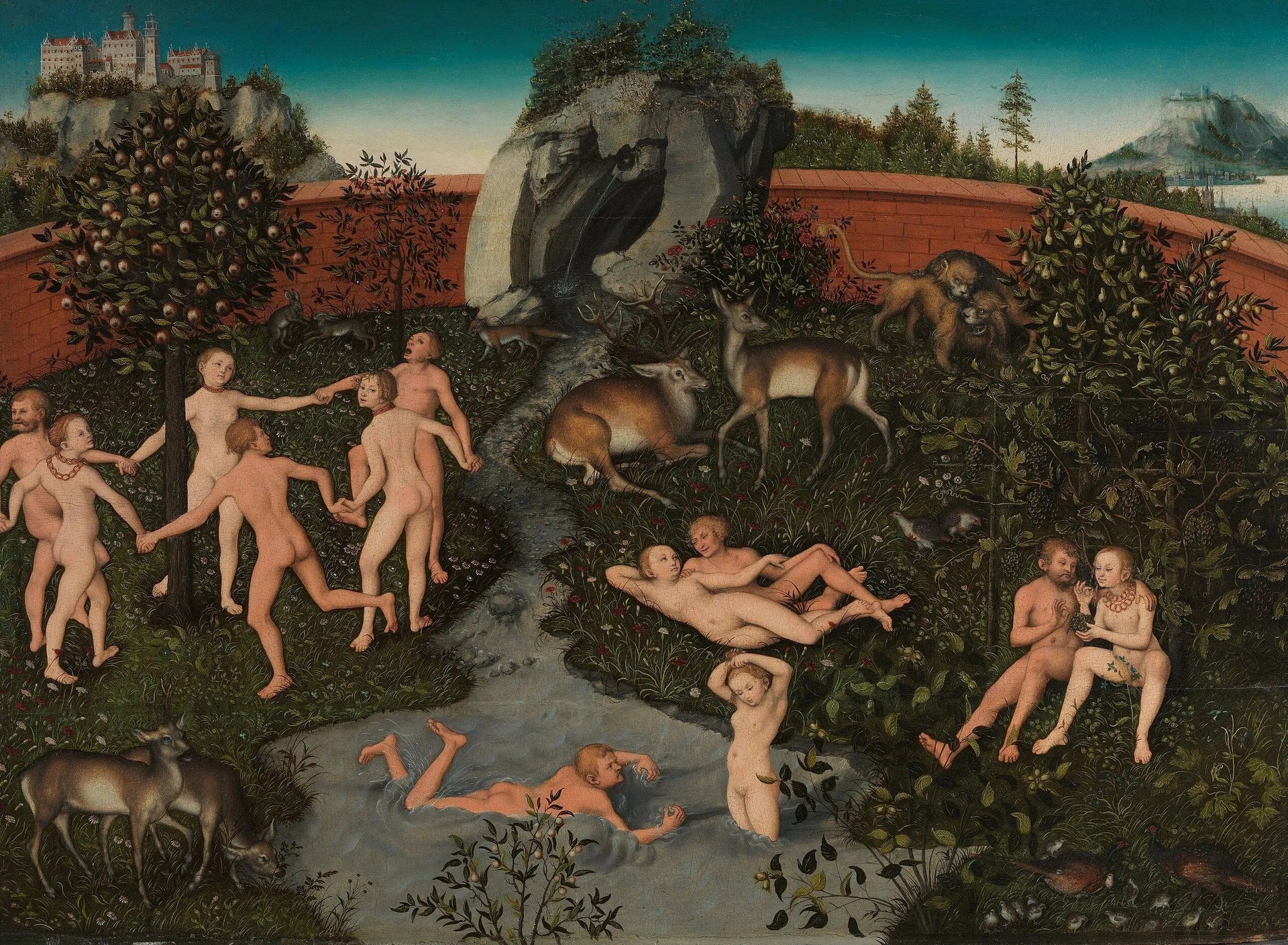L'Âge d'Or - Lucas Cranach the Elder image 1 copie peinte à la main à l’huile