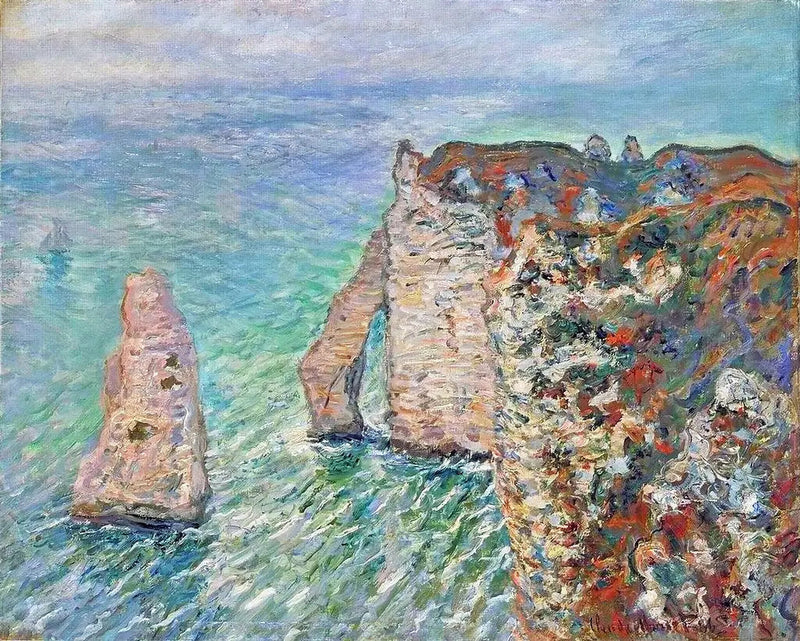 L'aiguille de roche et la porte d'Aval - Claude Monet