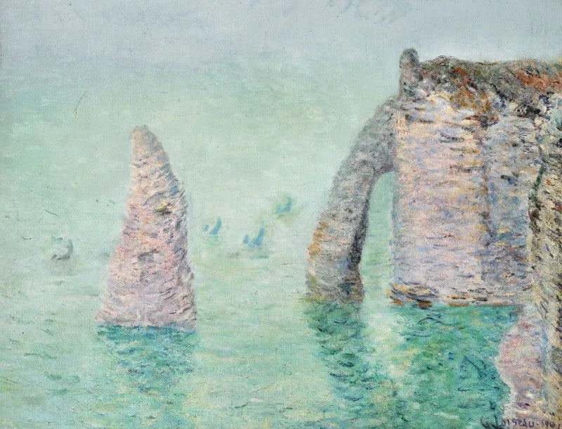 L'aiguille Et La Porte D'aval (étretat) - Gustave Loiseau image 1 copie peinte à la main à l’huile