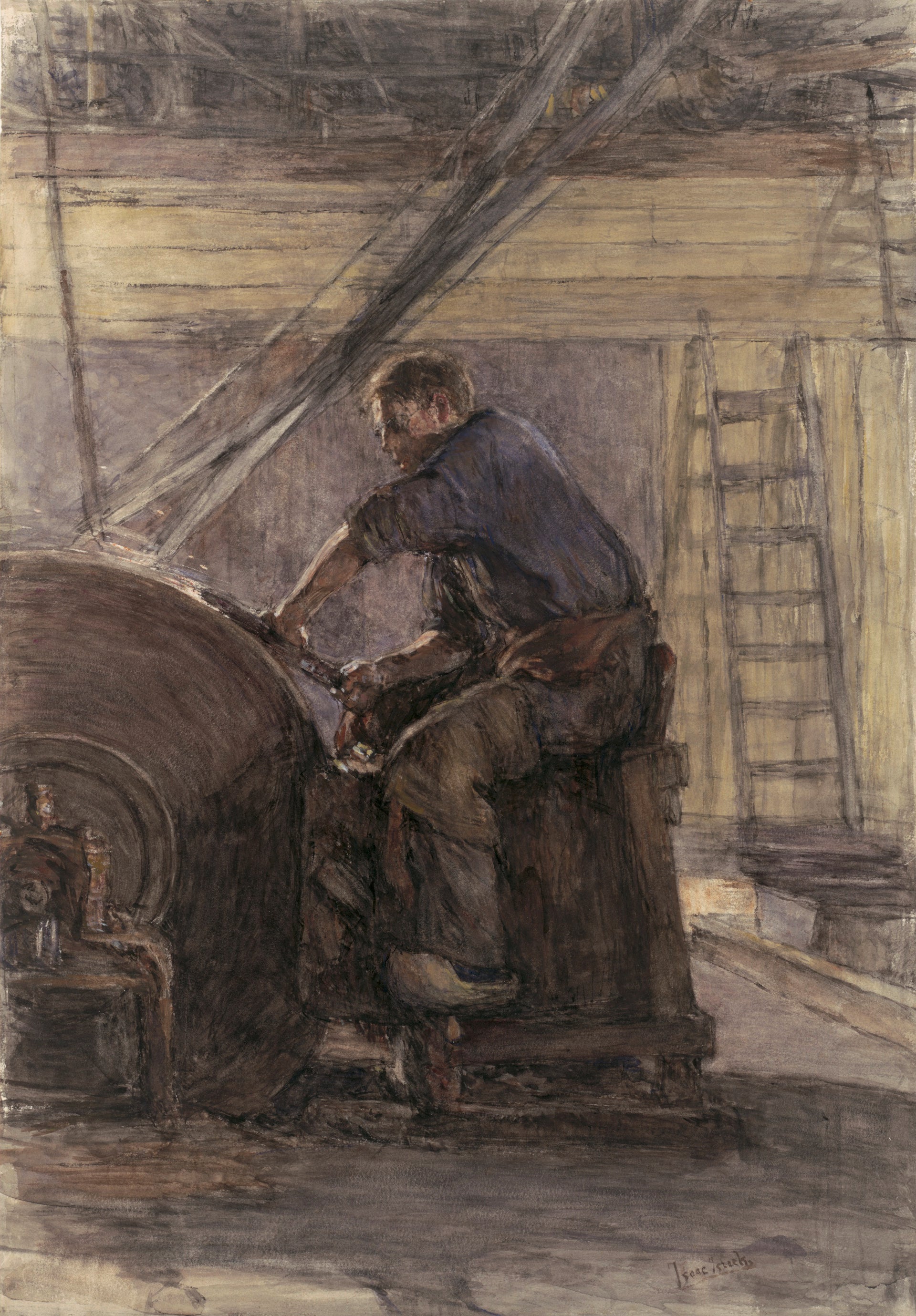 L'aiguiseur - Isaac Israëls image 1 reproduction de peinture à l’huile