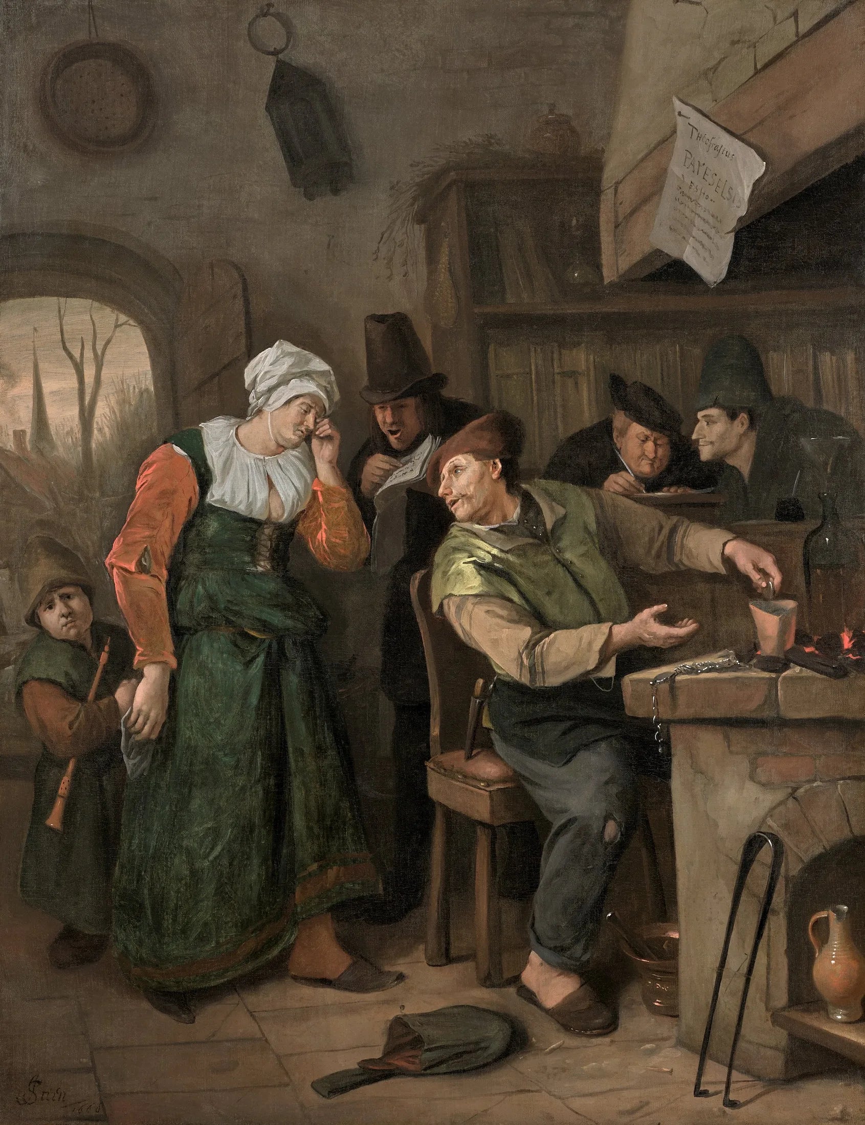 L'Alchimiste et sa femme en pleurs - Jan Steen image 1 reproduction de peinture à l’huile