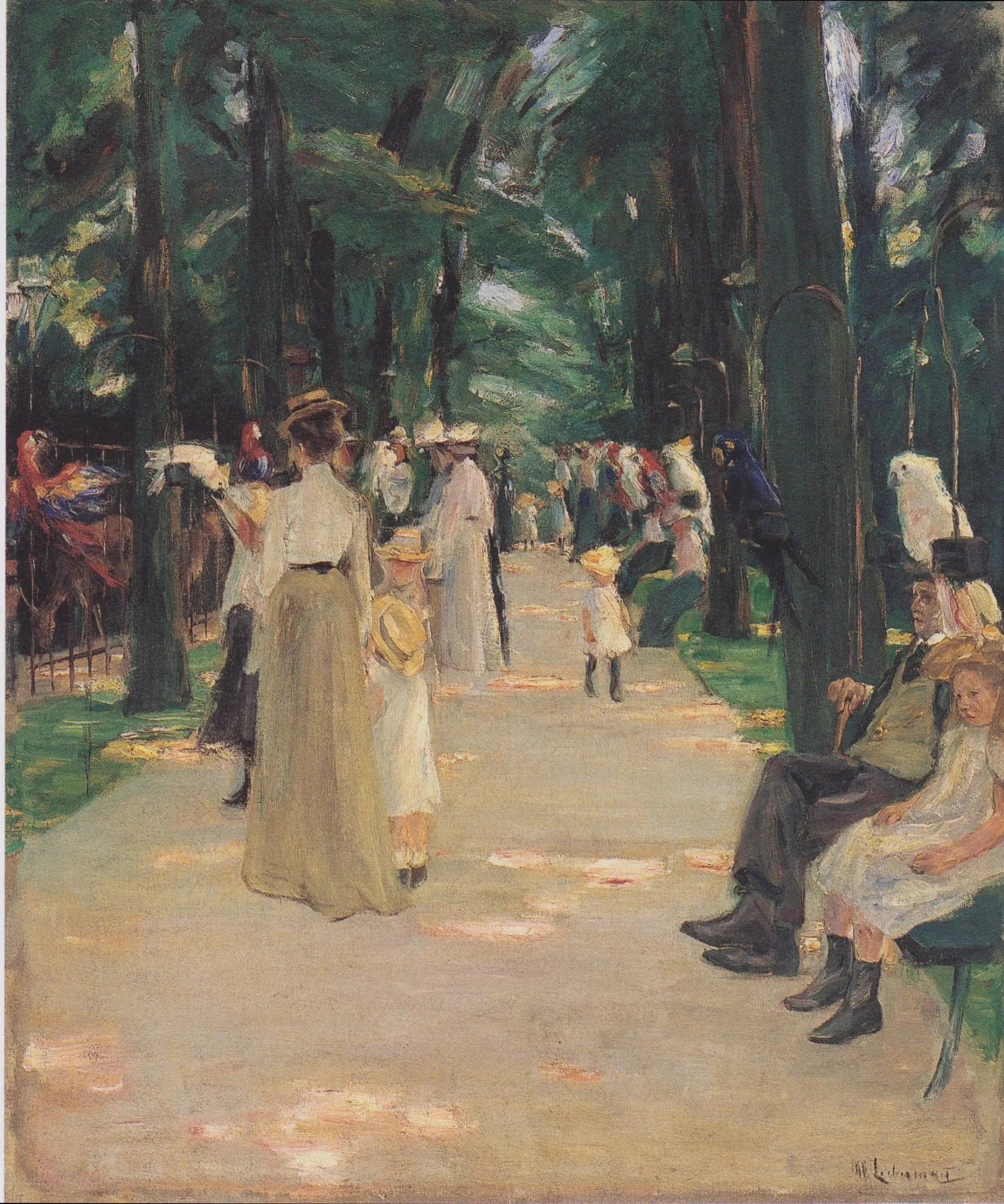 L'allée des perroquets - Max Liebermann image 1 reproduction de peinture à l’huile