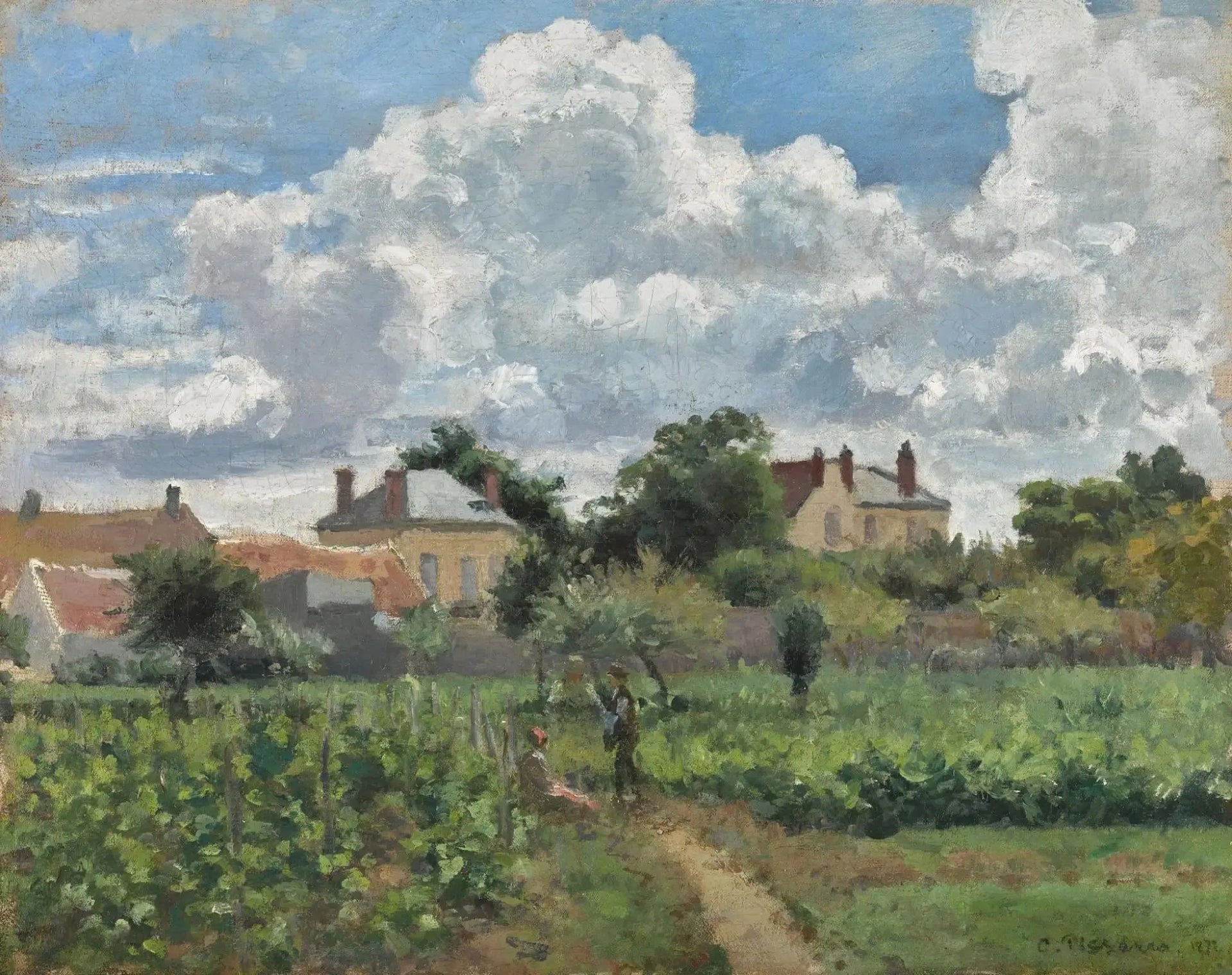 L'allée des vignes à Pontoise - Camille Pissarro image 1 reproduction artisanale de tableau