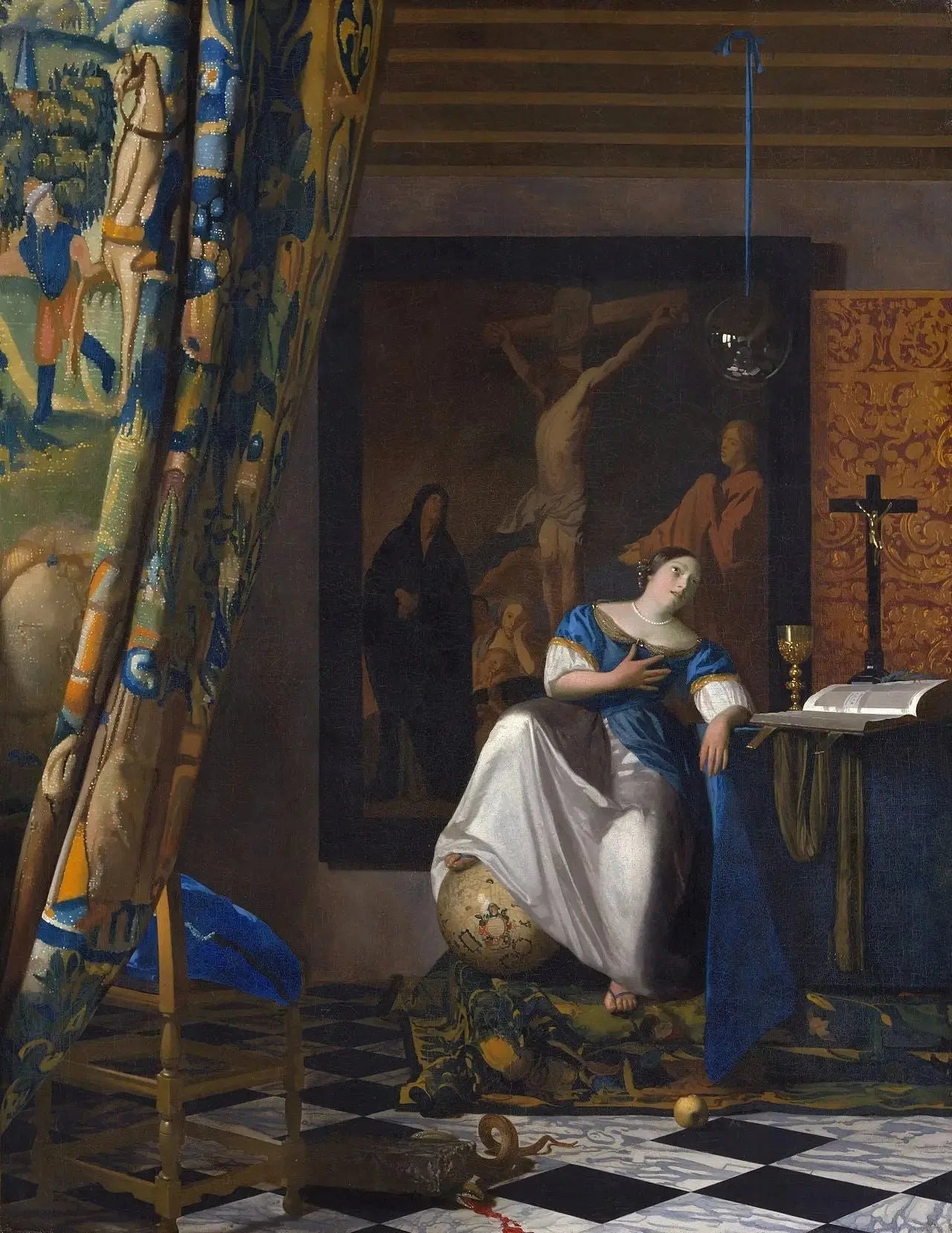L'Allégorie de la Foi - Johannes Vermeer image 1 reproduction artisanale de tableau