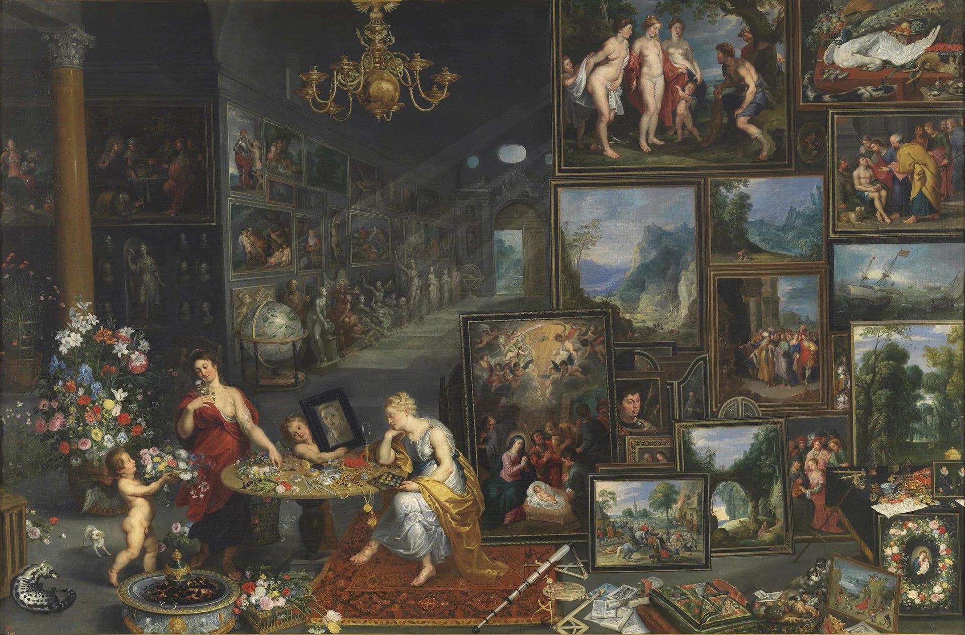 L'Allégorie de la vue et de l'odorat - Jan Brueghel l'Ancien image 1 copie de tableau peinte à la main