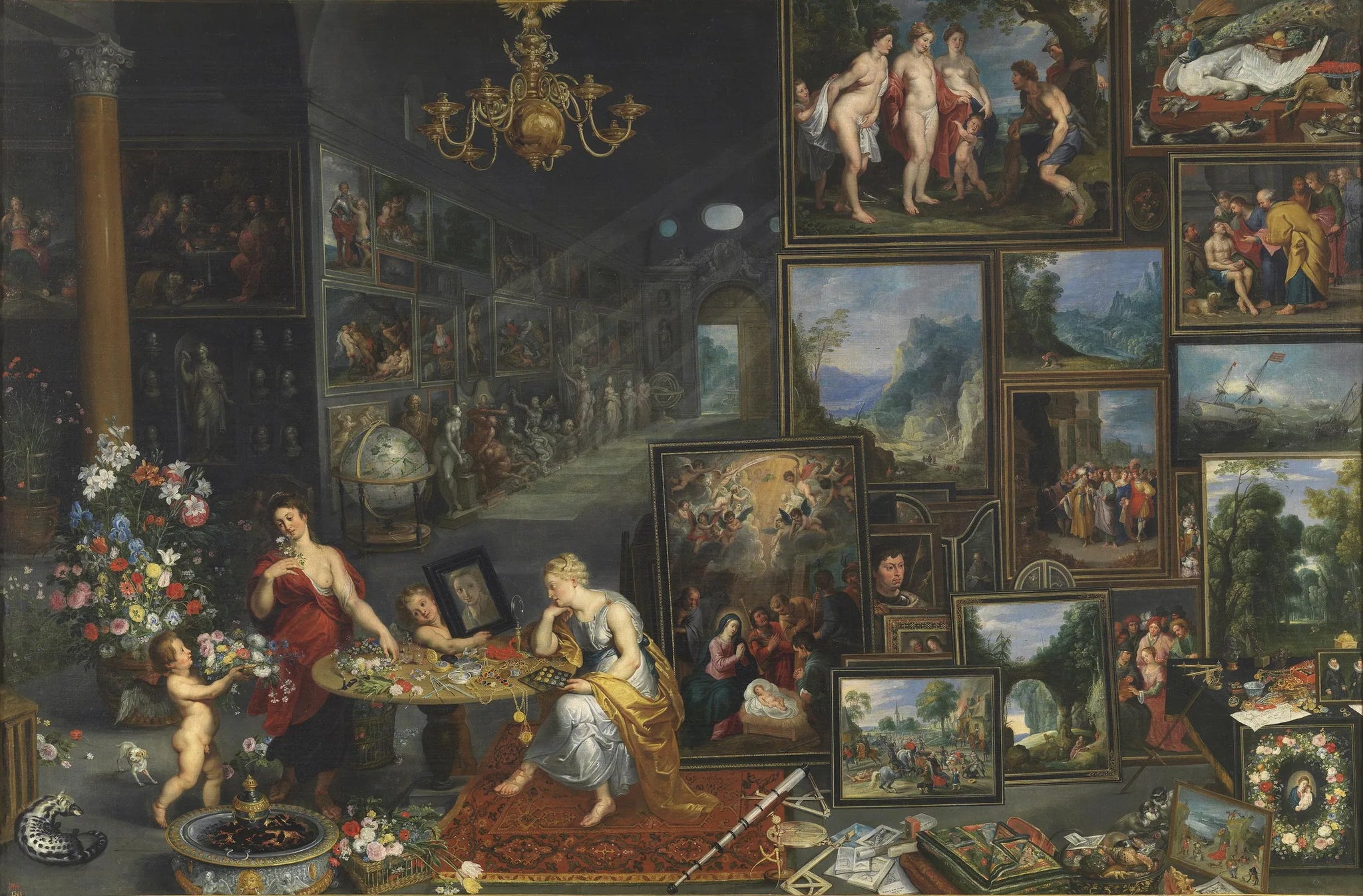 L'Allégorie de la vue et de l'odorat - Jan Brueghel l'Ancien image 1 copie de tableau peinte à la main
