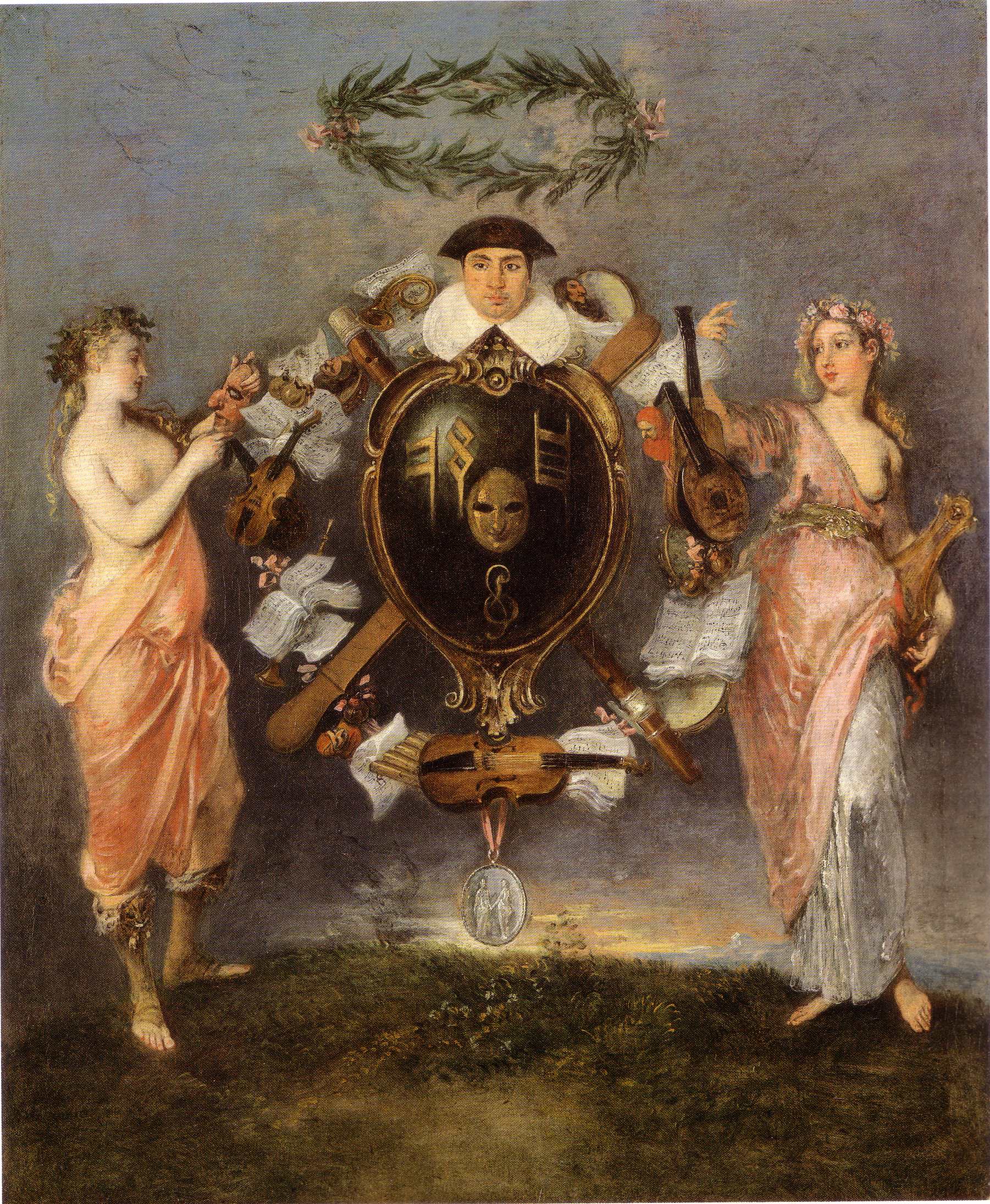 L'Alliance de la musique et de la comédie - Antoine Watteau image 1 reproduction artisanale de tableau