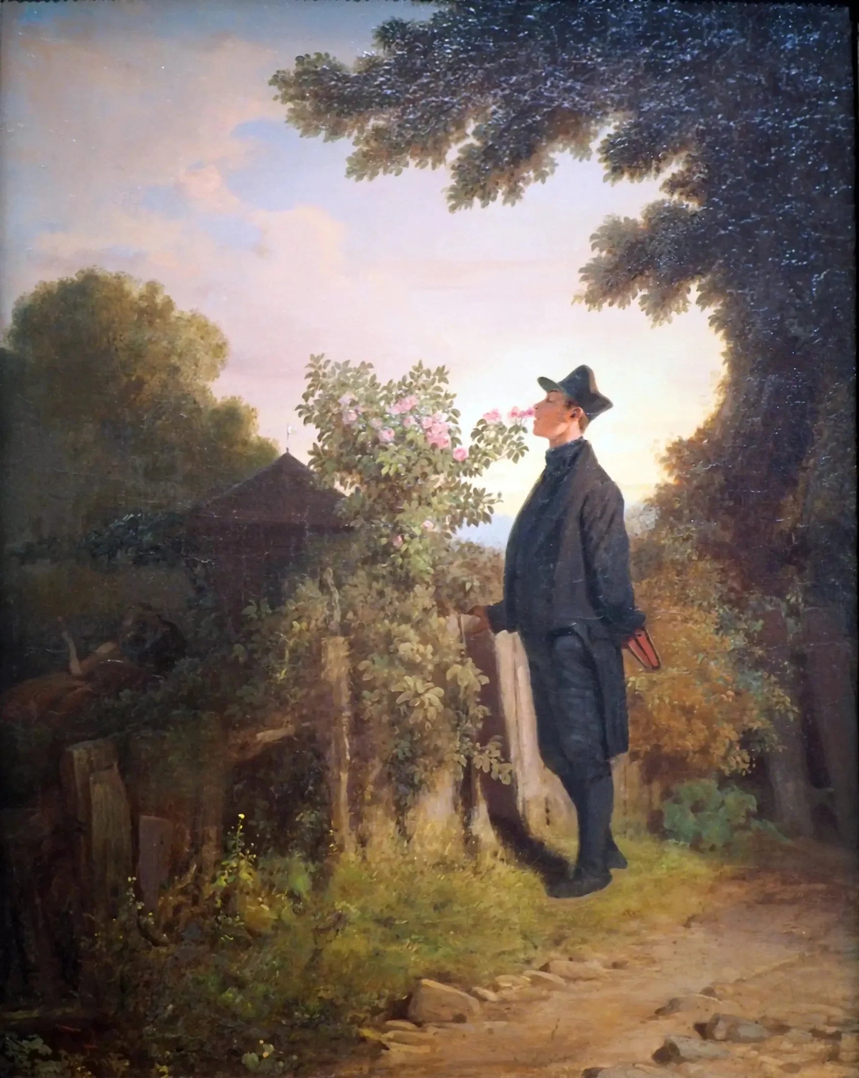L'amant de roses - Carl Spitzweg image 1 reproduction artisanale de tableau