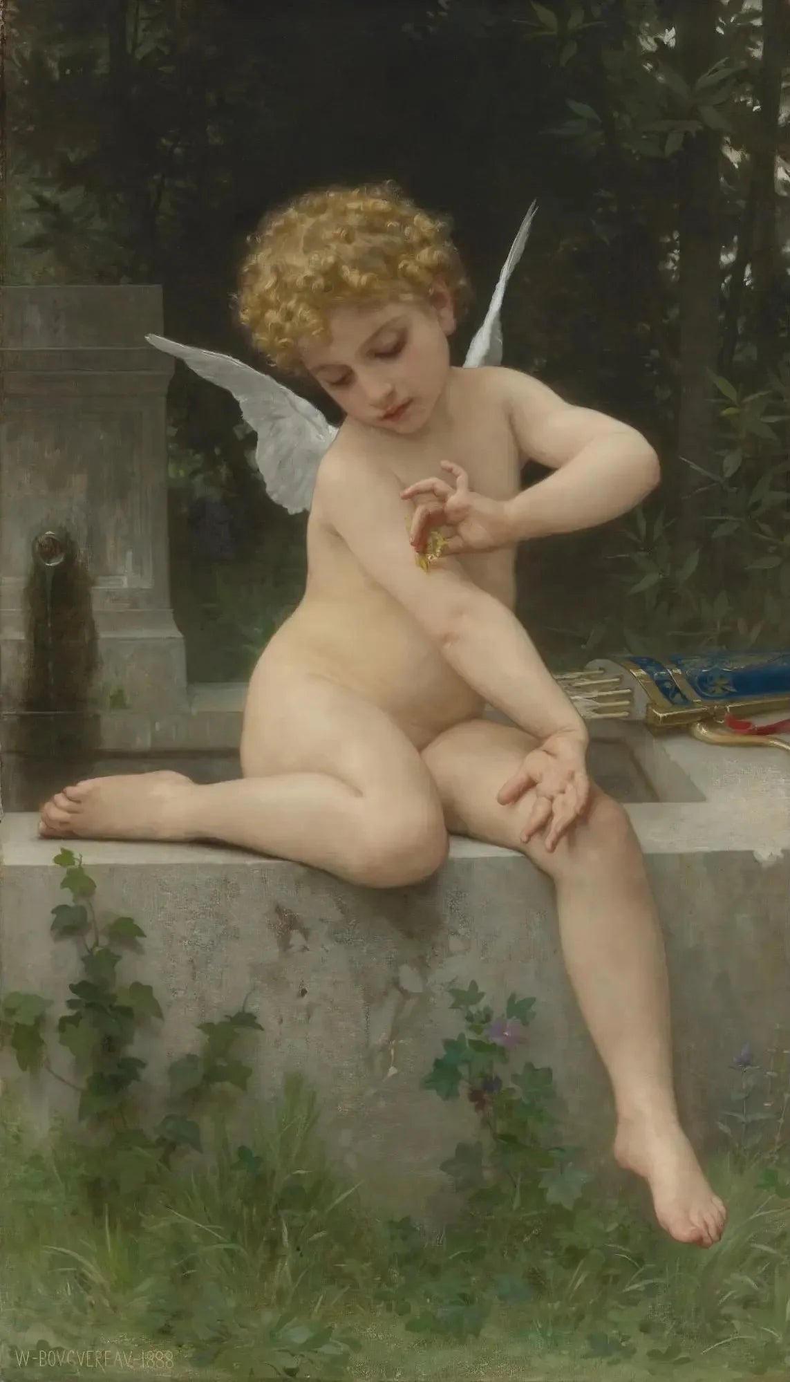 L’Amour au Papillon - Bouguereau image 1 tableau peint à l’huile sur toile