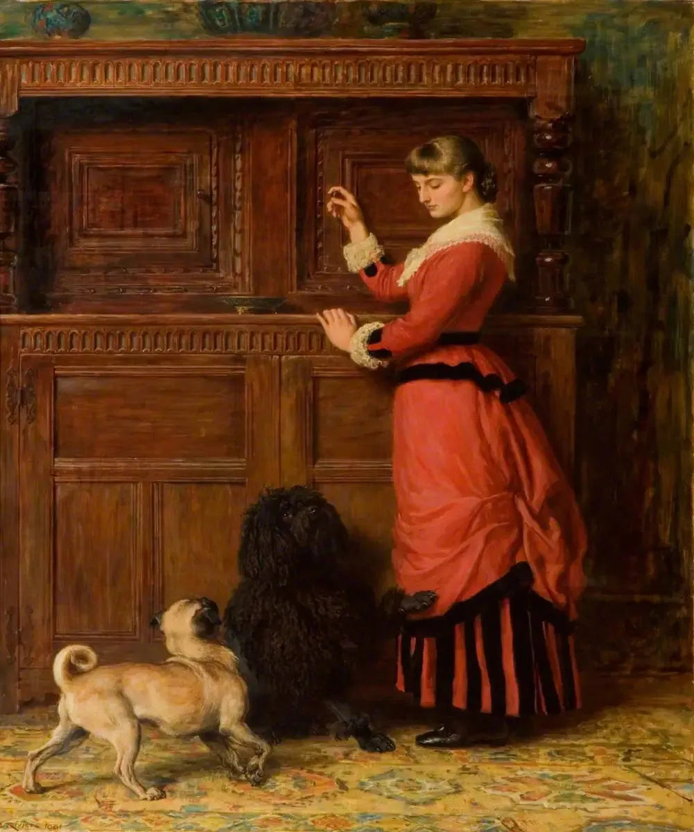 L'amour du placard - Briton Rivière image 1 reproduction artisanale de tableau