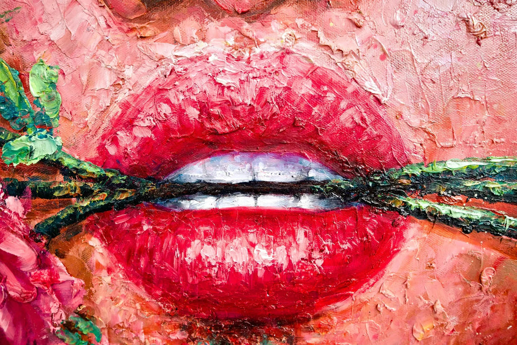 L'amour en Fleurs | 200 x 200 cm image 10 copie de tableau peinte à la main