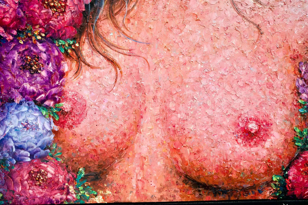 L'amour en Fleurs | 200 x 200 cm image 5 reproduction artisanale de tableau