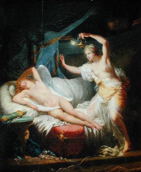 L'Amour endormi dans les bras de Psyché - Jean-Baptiste Regnault image 1 tableau peint à l’huile sur toile