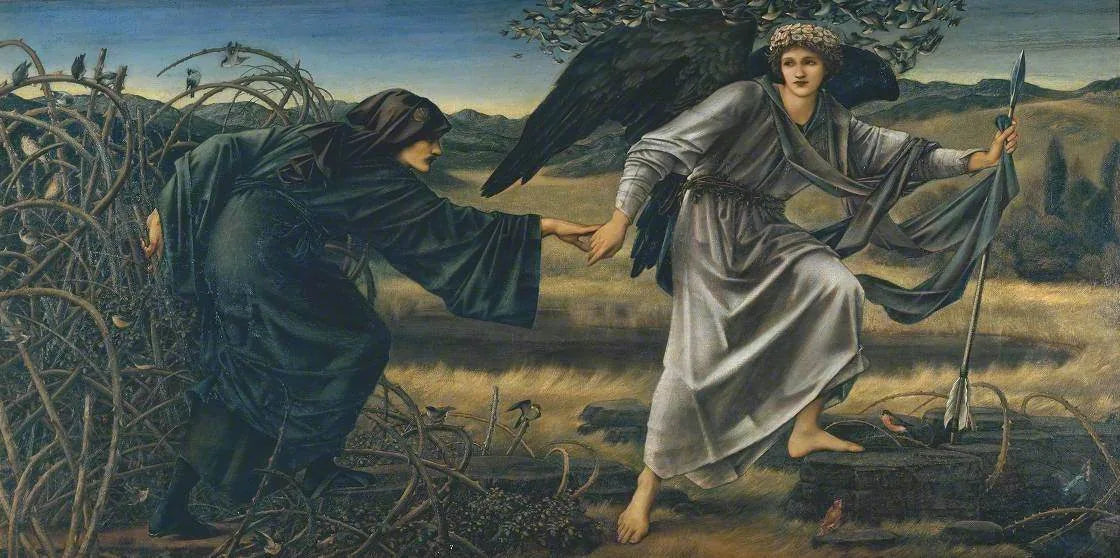 L'amour et le pèlerin - Edward Burne-Jones image 1 copie peinte à la main à l’huile
