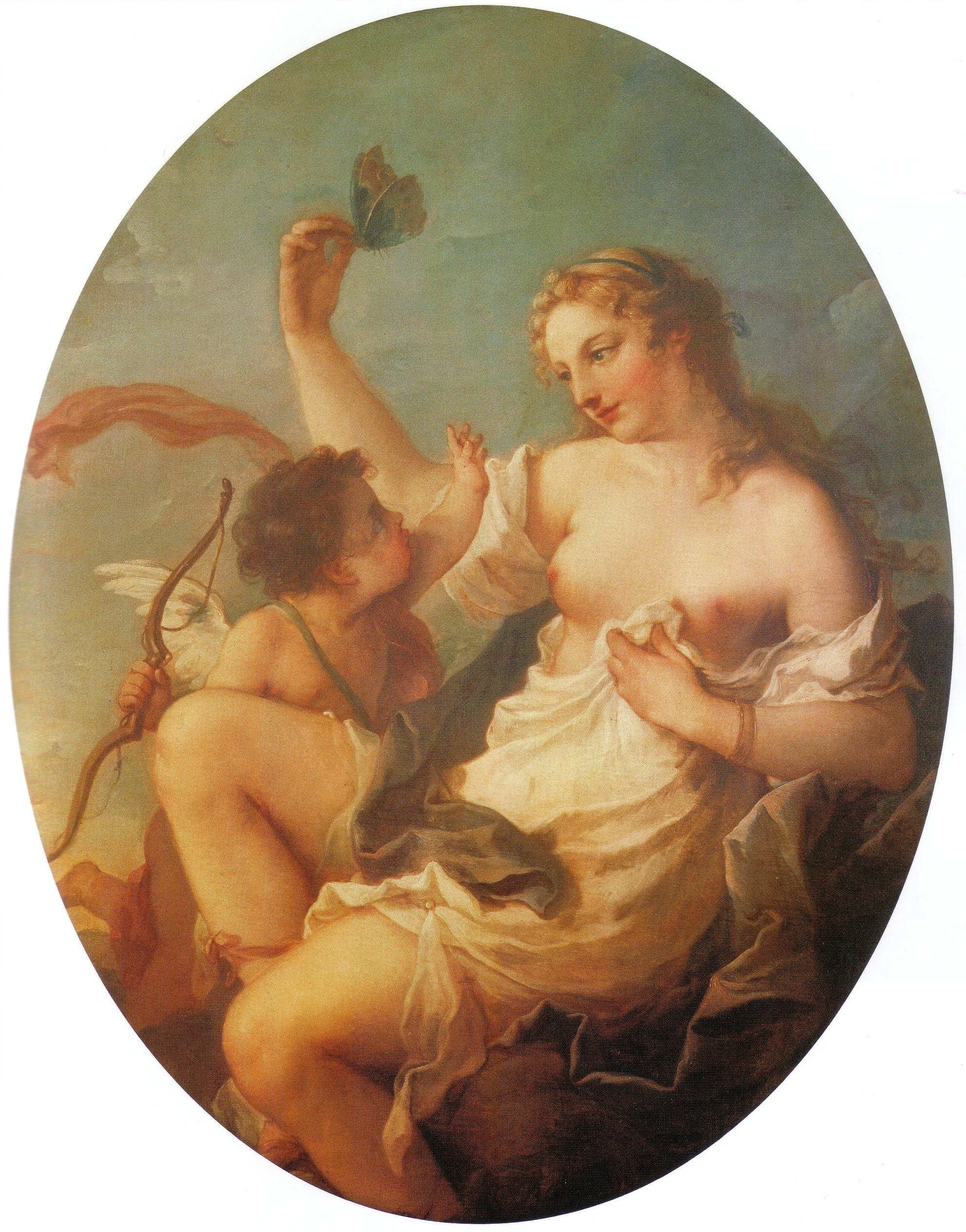 L'Amour et Psyché - Charles-Joseph Natoire image 1 reproduction de peinture à l’huile