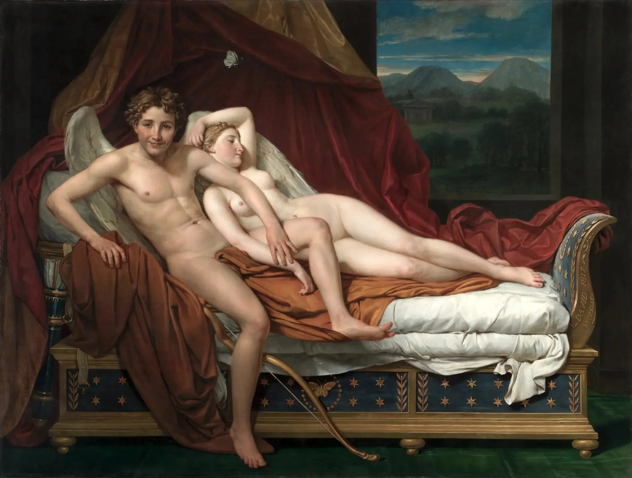 L'Amour et Psyché - Jacques-Louis David image 1 tableau peint à l’huile sur toile