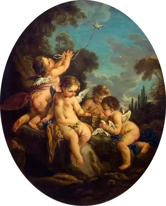 L'amour oiseleur - François Boucher image 1 reproduction artisanale de tableau