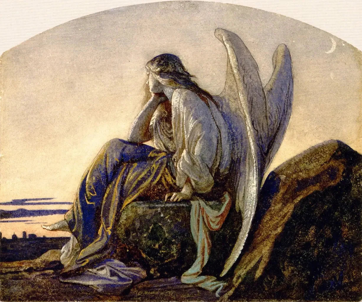 L'Ange du soir veillant sur une ville - Alexandre Cabanel image 1 reproduction d’œuvre d’art à l’huile