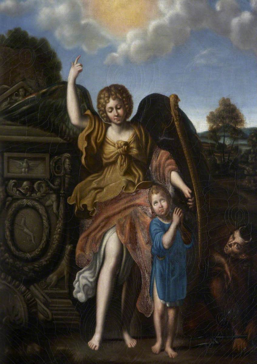 L'ange gardien - Domenichino image 1 copie peinte à la main à l’huile