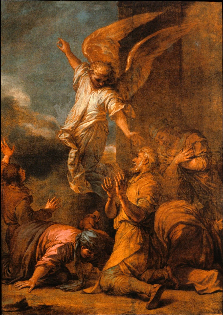L'ange quittant la maison de Tobias - Salvator Rosa
