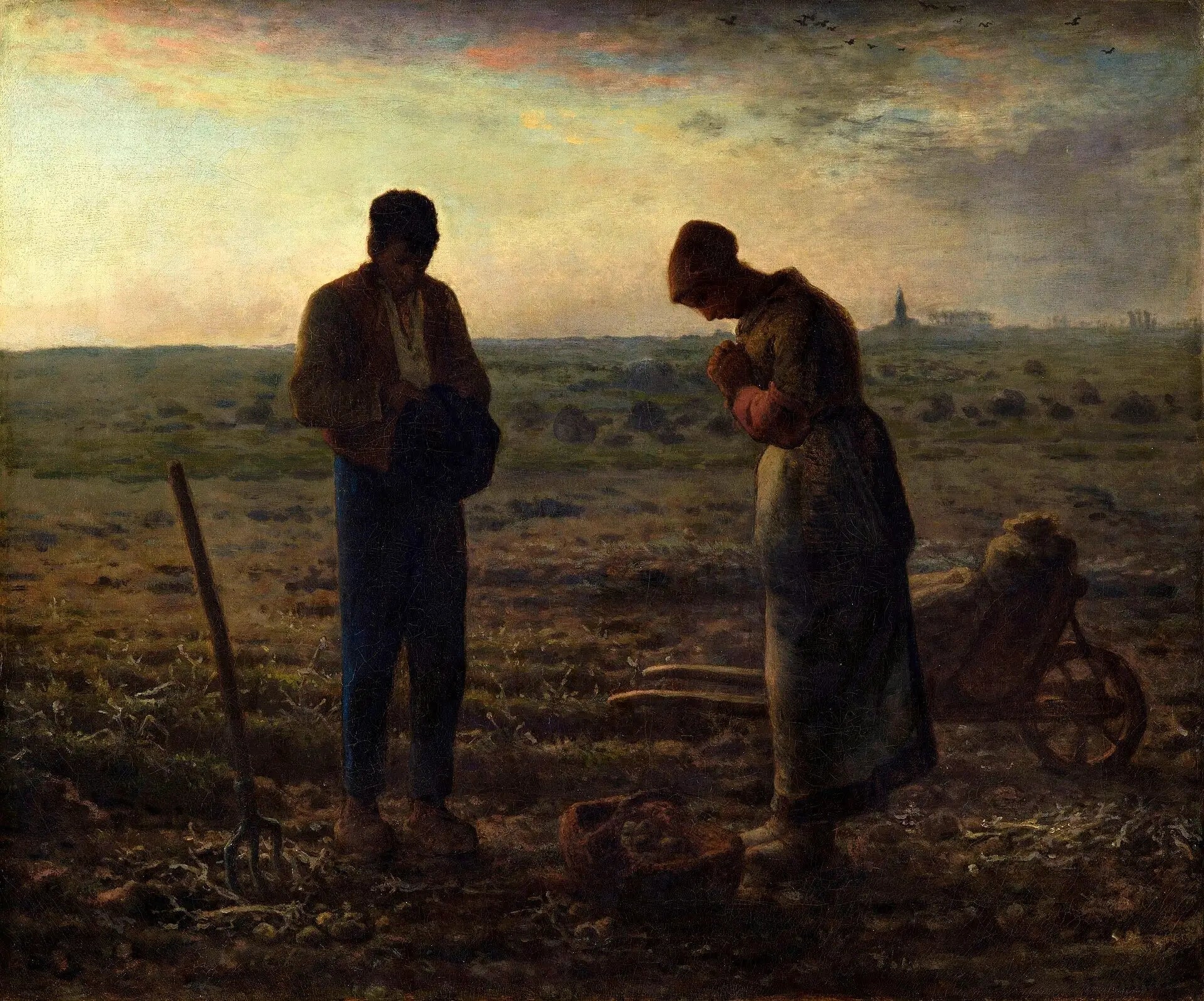 L'Angélus - Jean-François Millet image 1 reproduction de peinture à l’huile