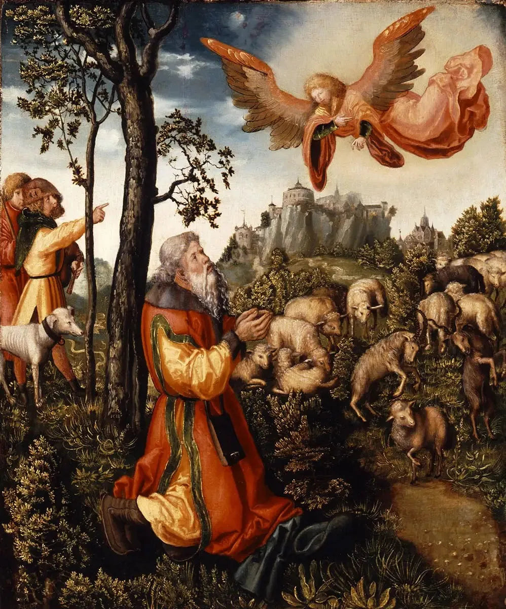 L'Annonciation à Joachim - Lucas Cranach the Elder image 1 copie de tableau peinte à la main