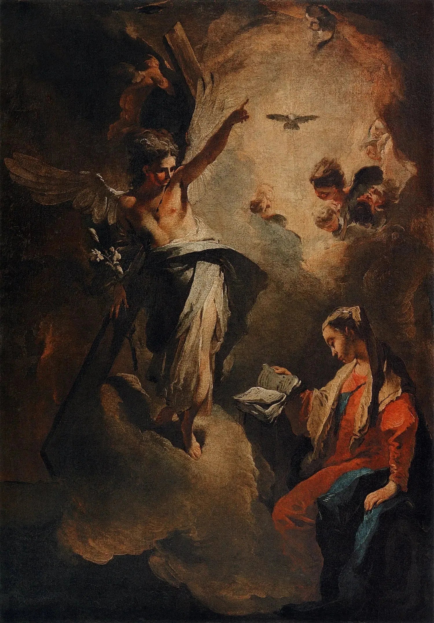 L'Annonciation à la Bienheureuse Vierge Marie - Giovanni Battista Tiepolo image 1 copie peinte à la main à l’huile